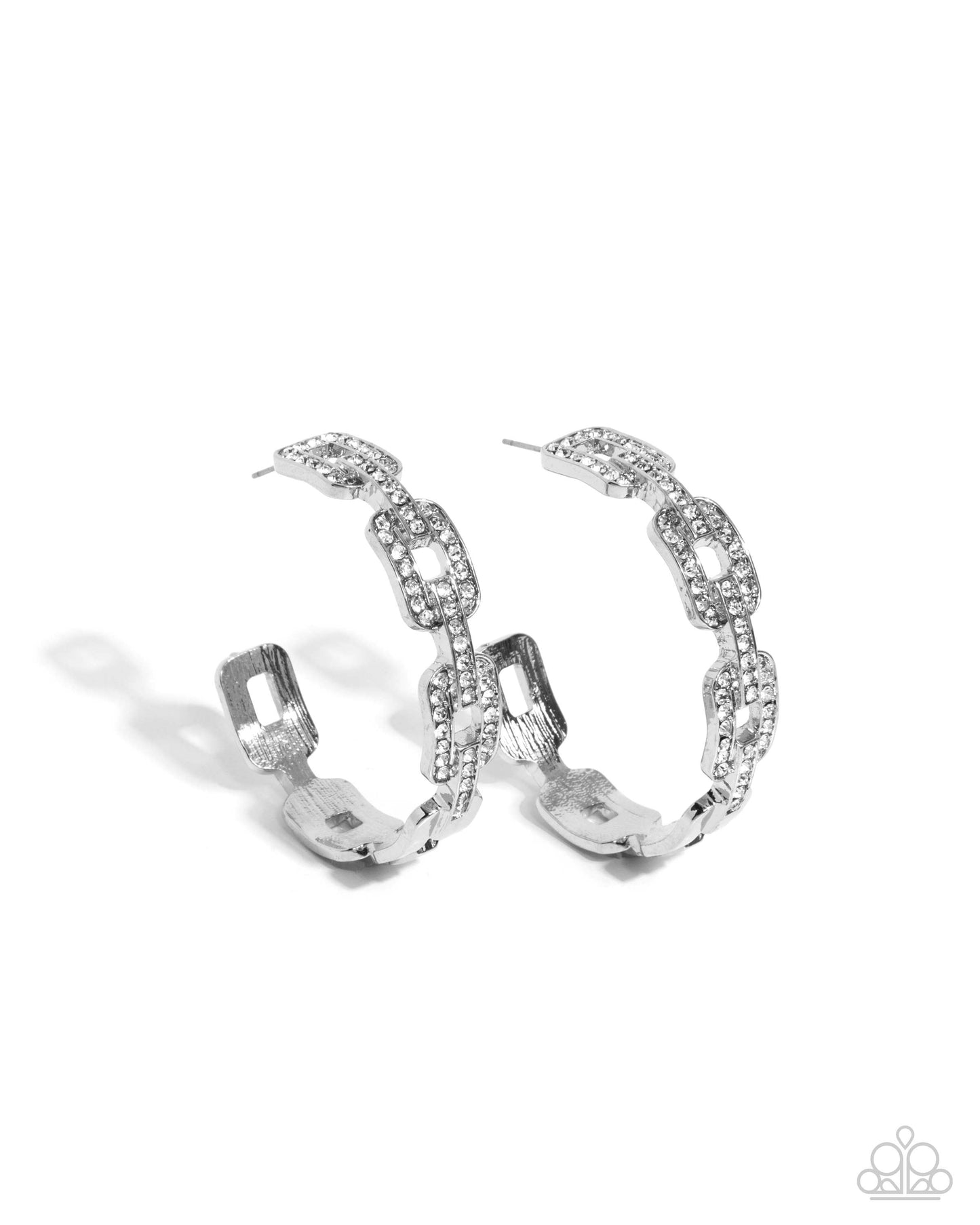 Downtown Decadence - White Earrings - Paparazzi Accessories