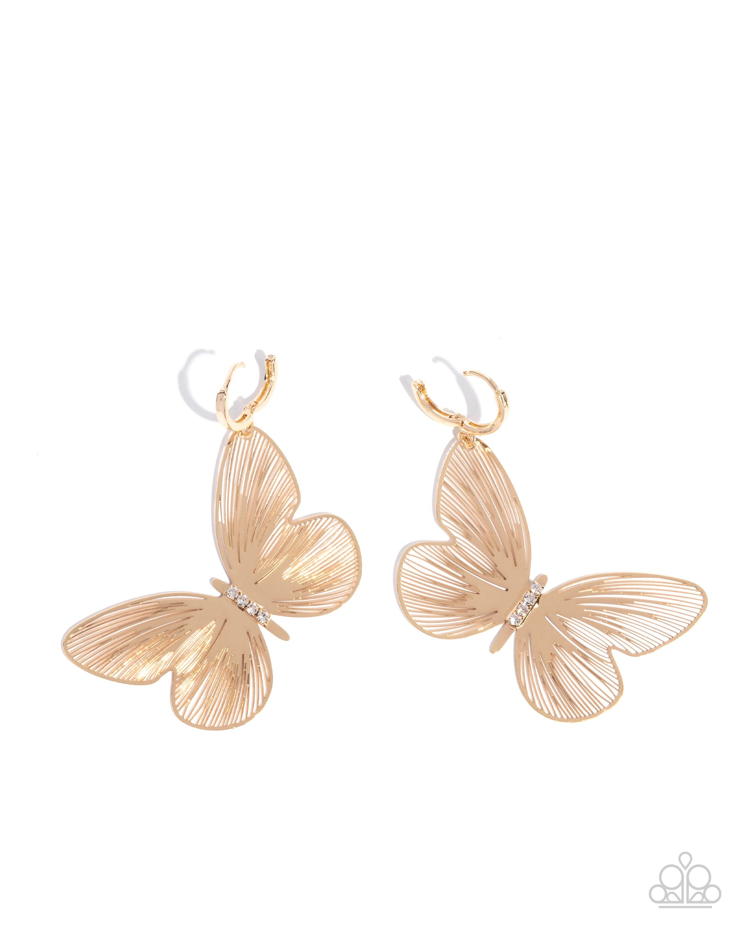 Fluttering Folk - Gold Earrings - Paparazzi Accessories