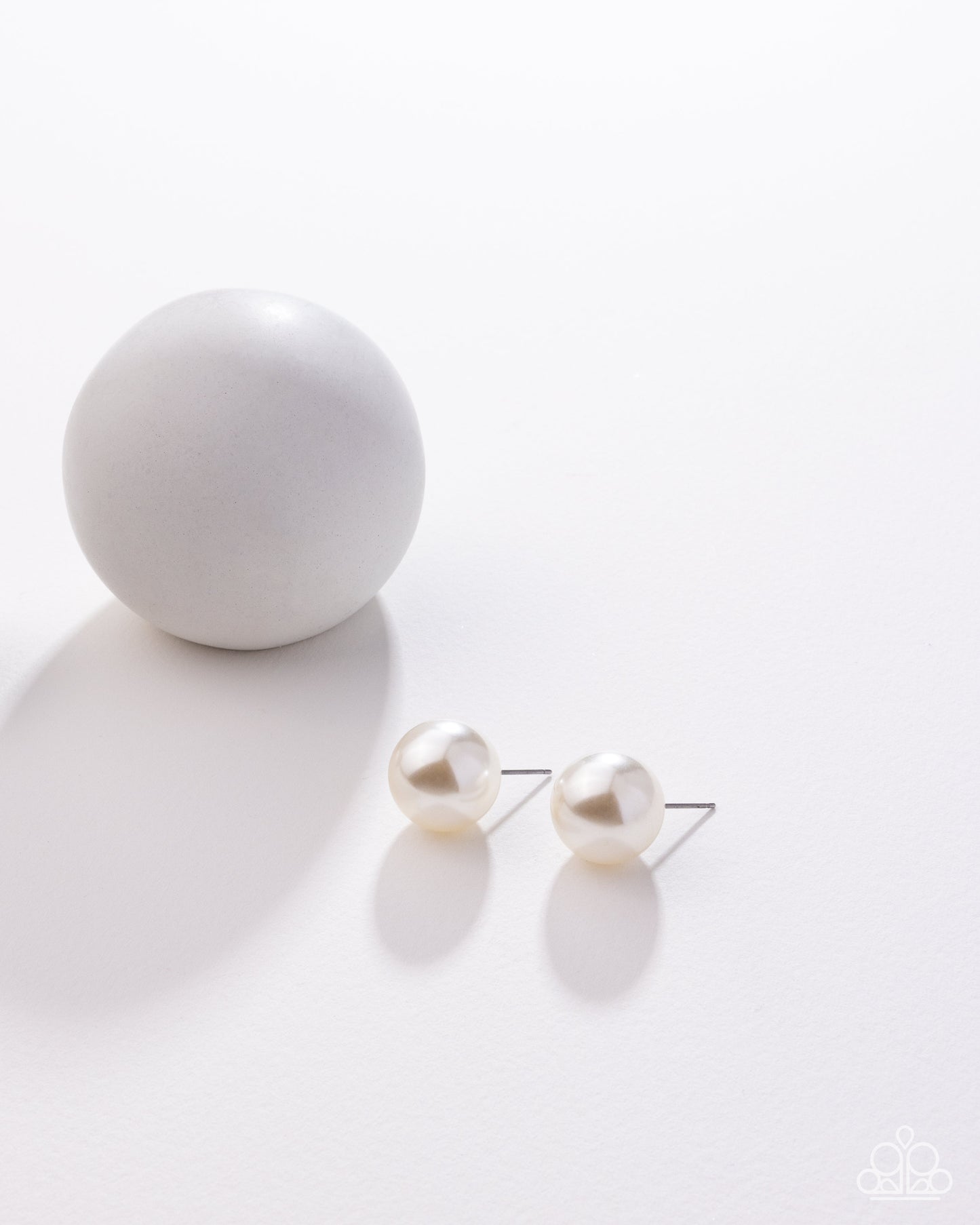 Preppy Princess - White Earrings - Paparazzi Accessories
