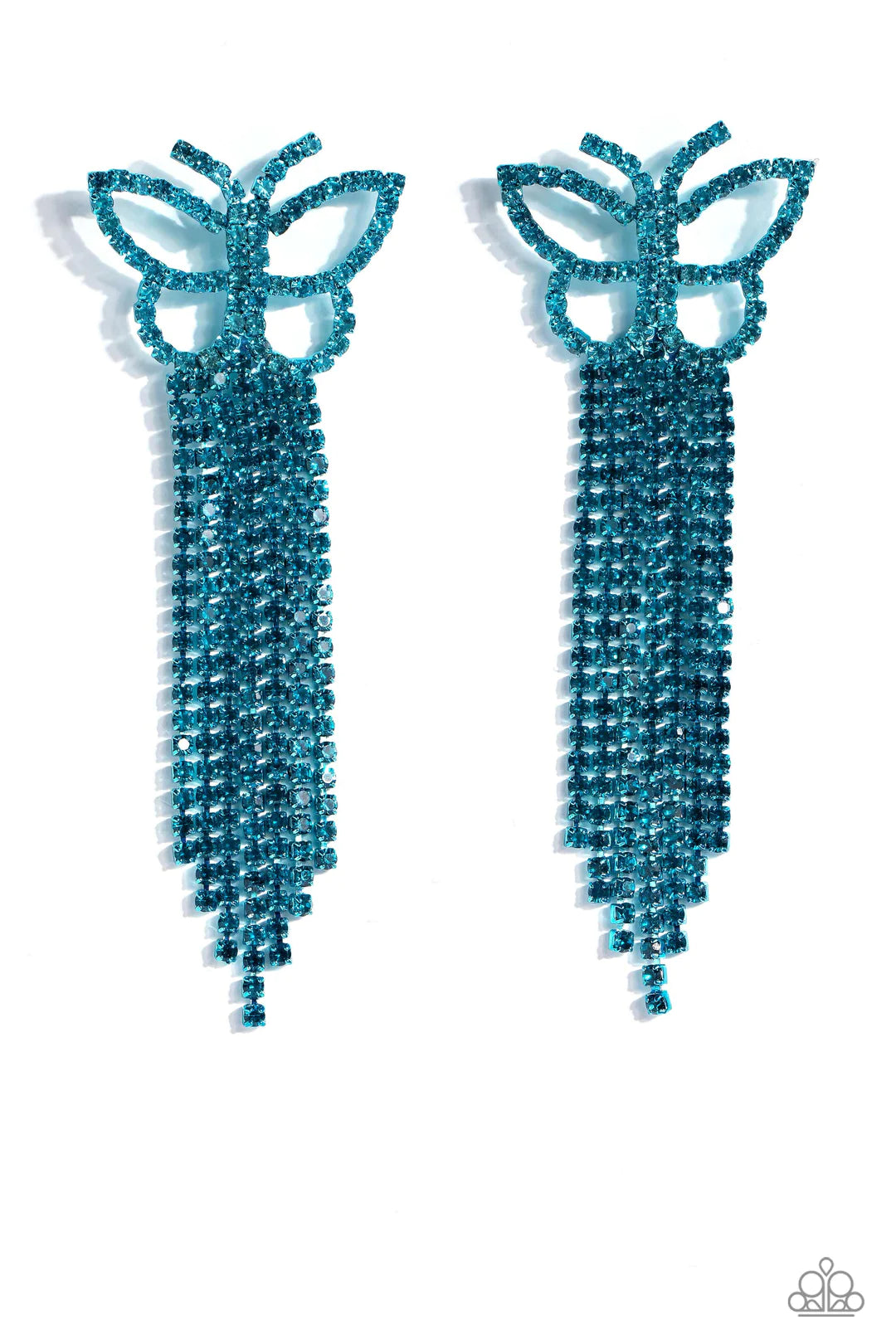 Billowing Butterflies - Blue Earrings - Paparazzi Accessories
