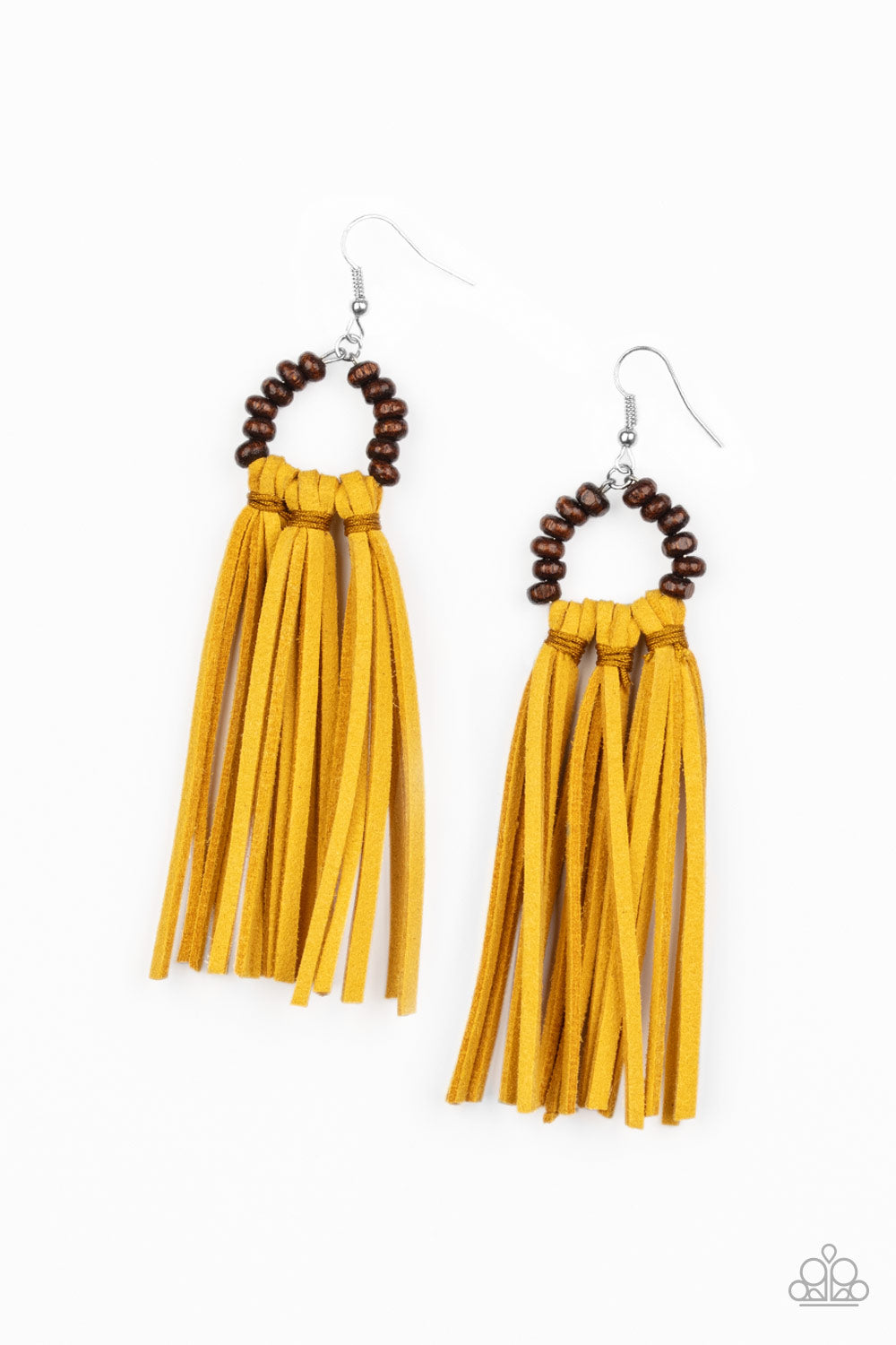 Easy to PerSUEDE - Yellow Earrings - Paparazzi Accessories - Paparazzi Accessories