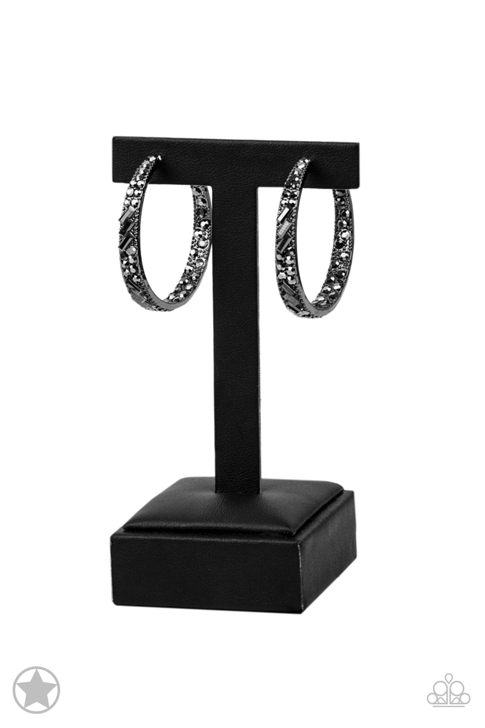 GLITZY By Association - Black Blockbuster Earrings - Paparazzi Accessories
