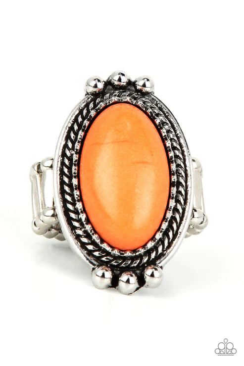 Lost in Sagebrush - Orange Ring - Paparazzi Accessories