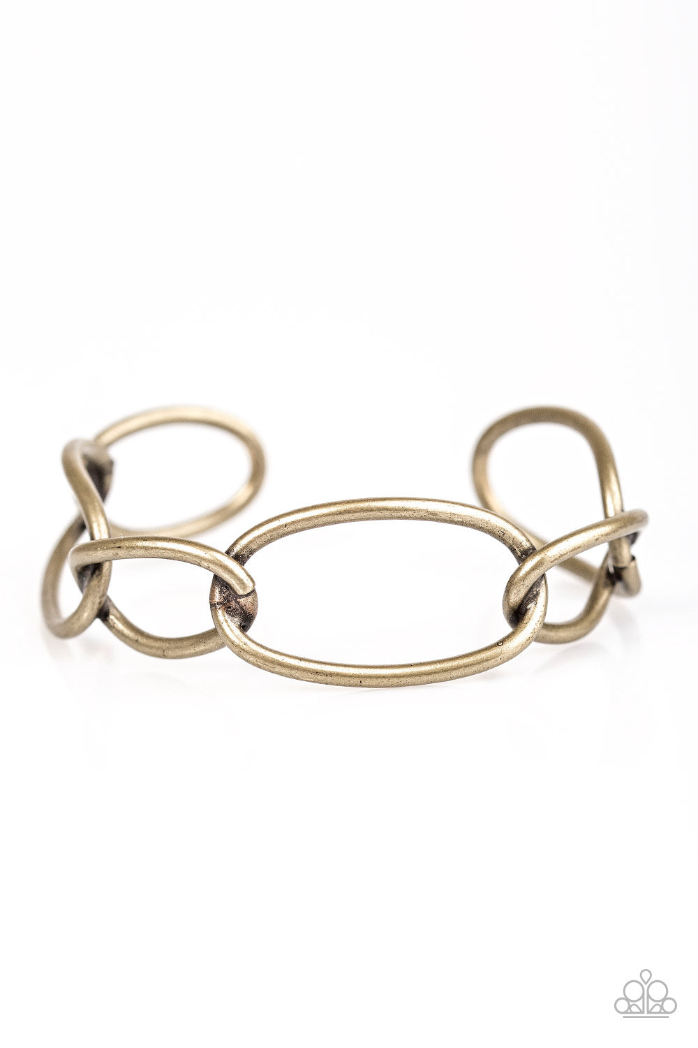 CHAIN and Simple - Brass Cuff - Paparazzi Accessories