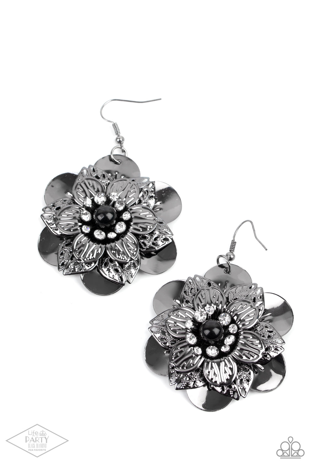 Midnight Garden - Black Earrings - Paparazzi Accessories - Paparazzi Accessories