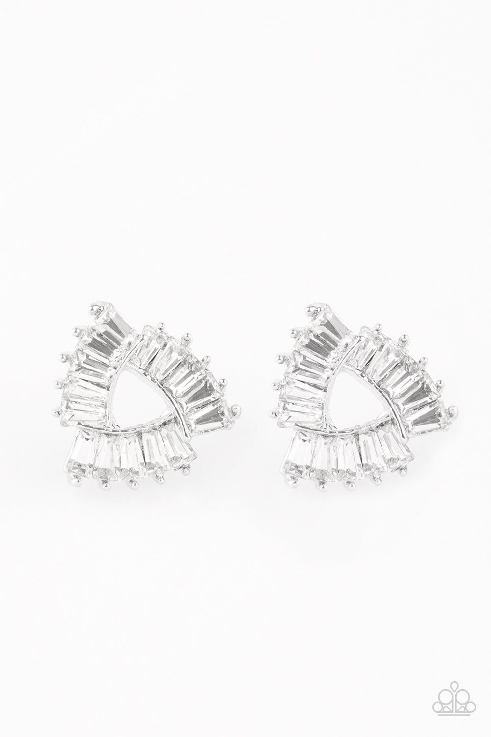 Renegade Shimmer - White Earrings - Paparazzi Accessories - Paparazzi Accessories