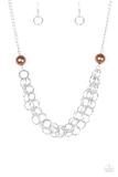 Daring Diva - Brown Pearl Necklace - Paparazzi Accessories - Paparazzi Accessories