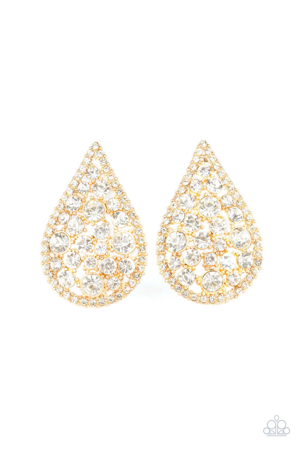 REIGN-Storm - Gold Earrings - Paparazzi Accessories