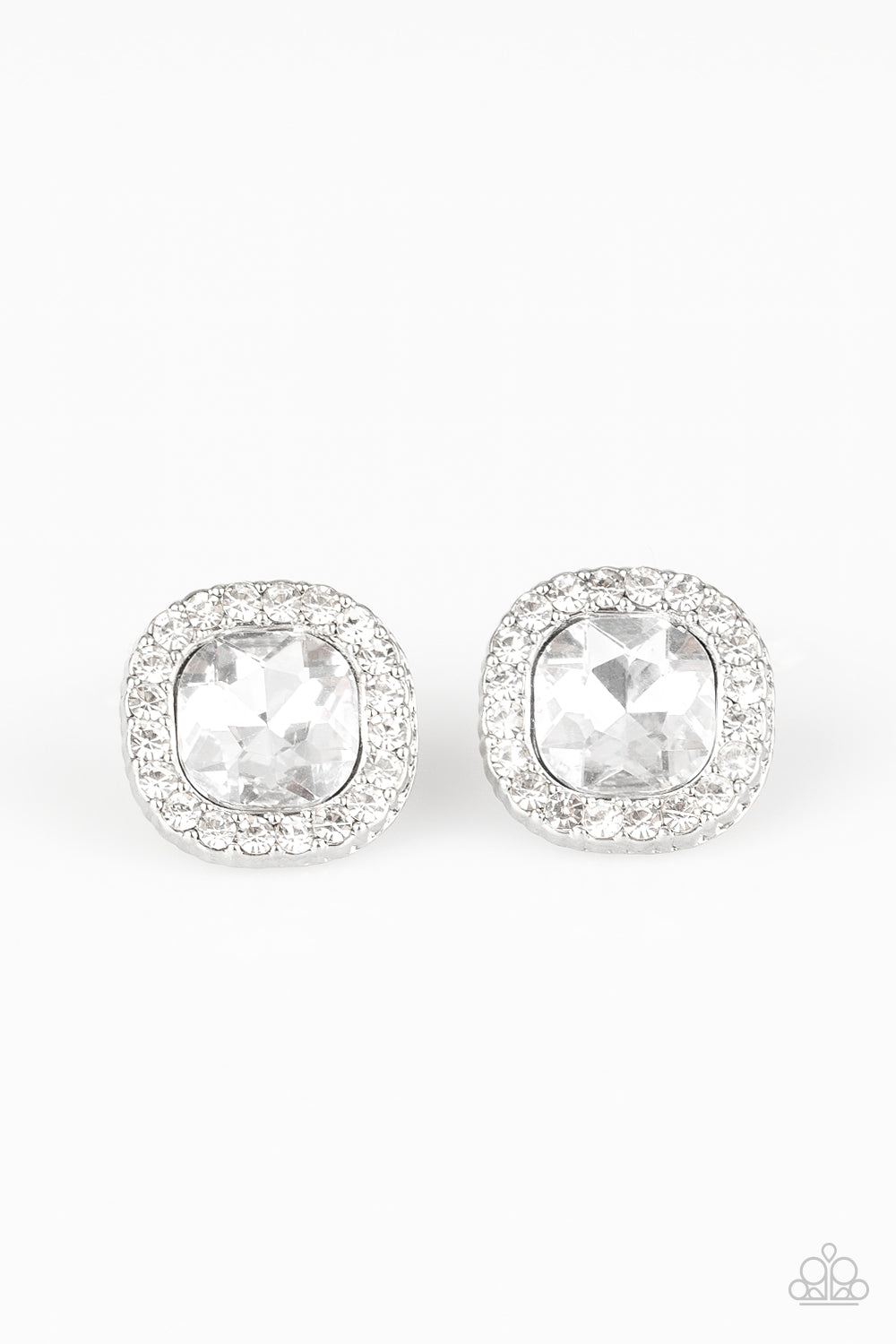 Bling Tastic! - White Earrings - Paparazzi Accessories - Paparazzi Accessories