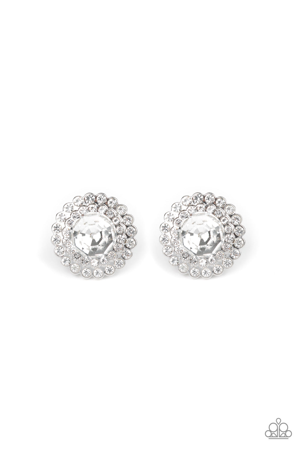 My Second Castle - White Earrings - Paparazzi Accessories - Paparazzi Accessories
