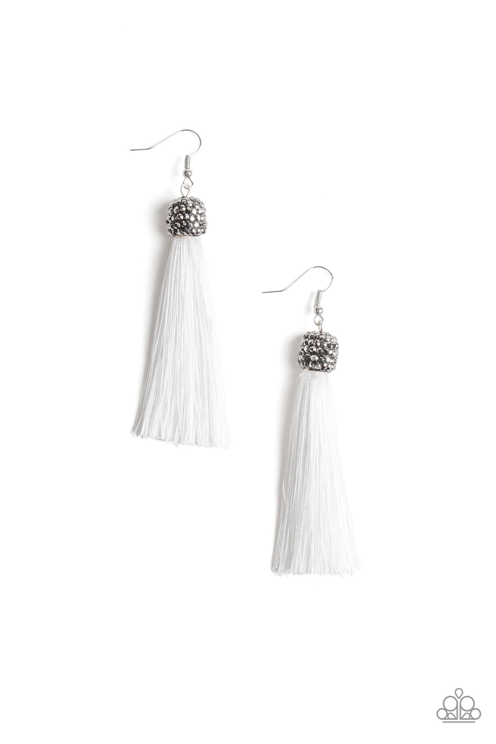 Make Room For Plume - White Earrings - Paparazzi Accessories - Paparazzi Accessories