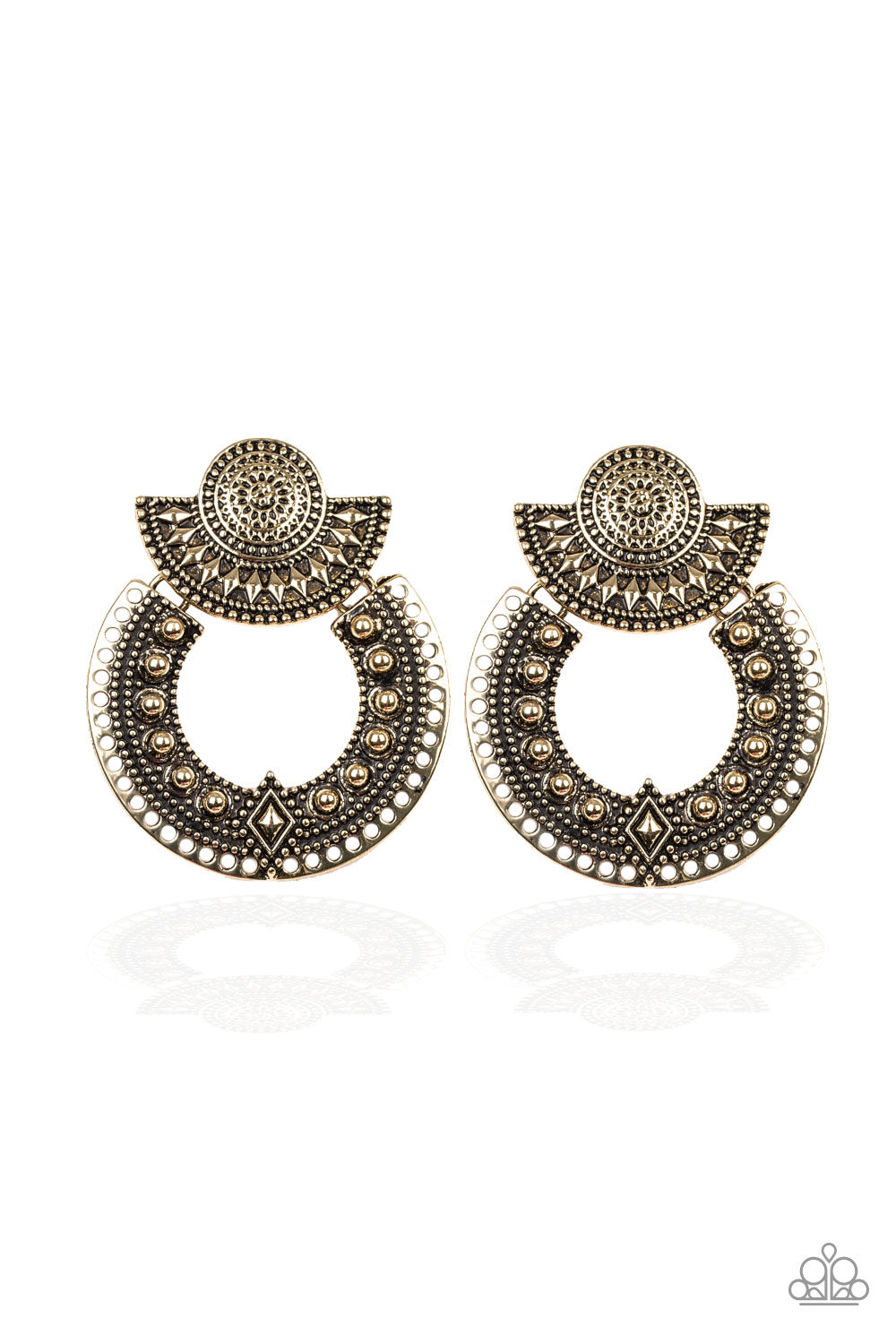 Texture Takeover - Brass Earrings - Paparazzi Accessories - Paparazzi Accessories