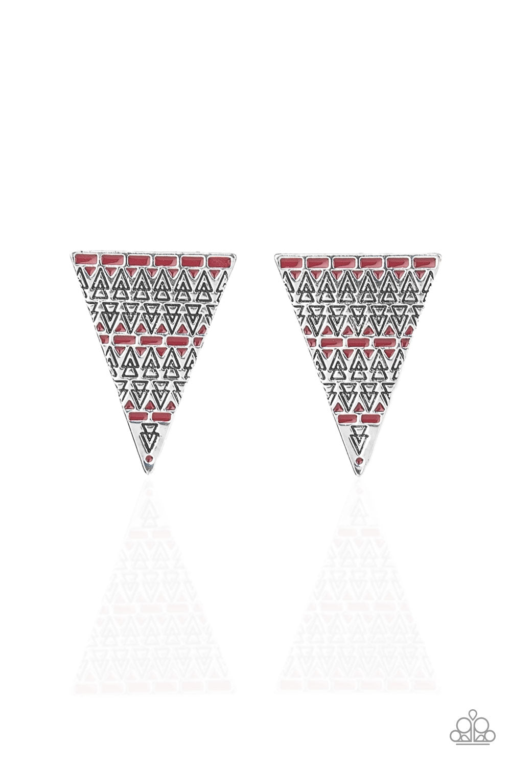 Terra Tricolor - Red Earrings - Paparazzi Accessories