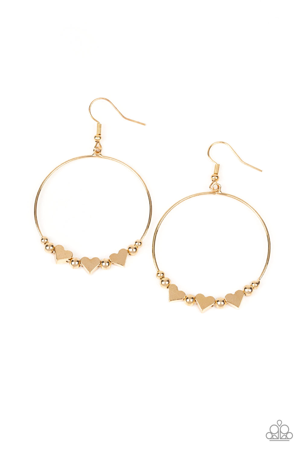 I Cant HEART You - Gold Earrings - Paparazzi Accessories