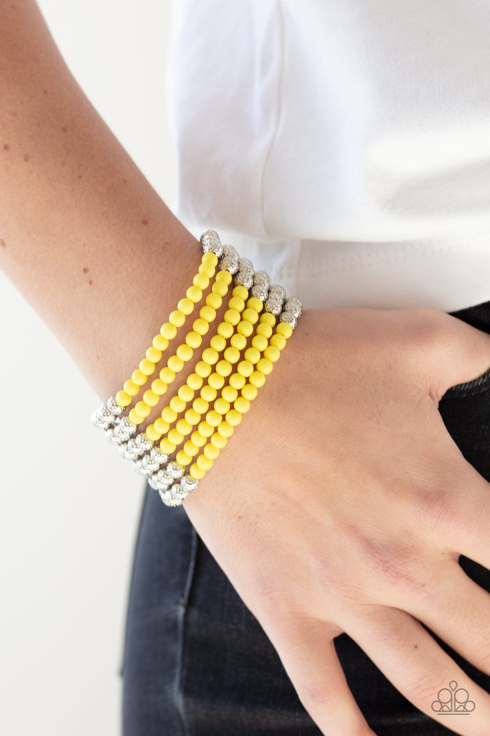 LAYER It On Thick - Yellow - Paparazzi Accessories