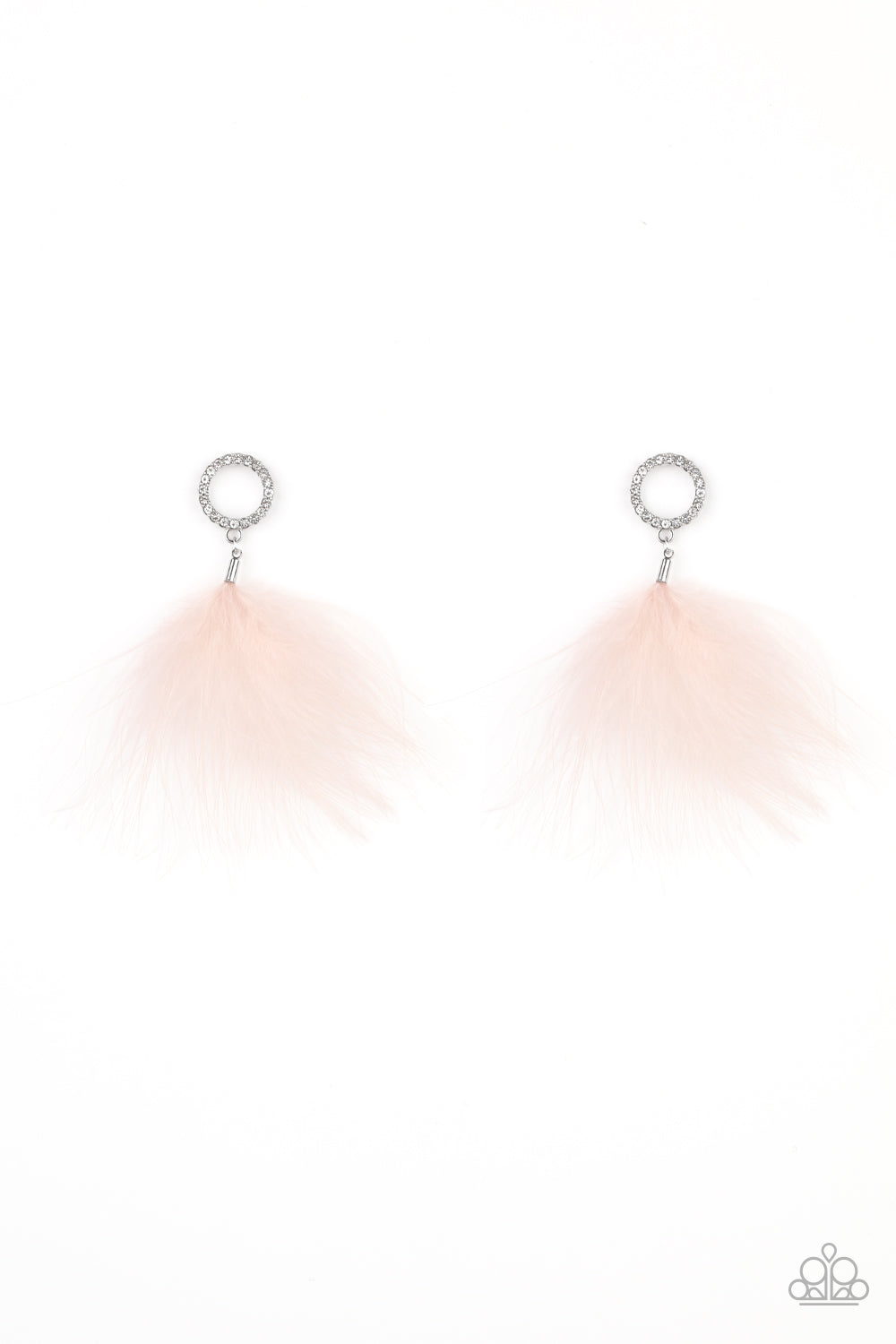 BOA Down - Pink Post Earrings - Paparazzi Accessories - Paparazzi Accessories