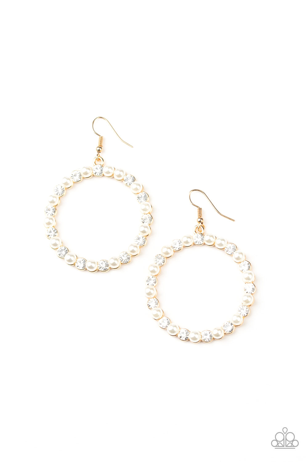 Pearl Palace - Gold Earrings - Paparazzi Accessories