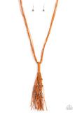 Hand-Knotted Knockout - Orange Necklace - Paparazzi Accessories - Paparazzi Accessories