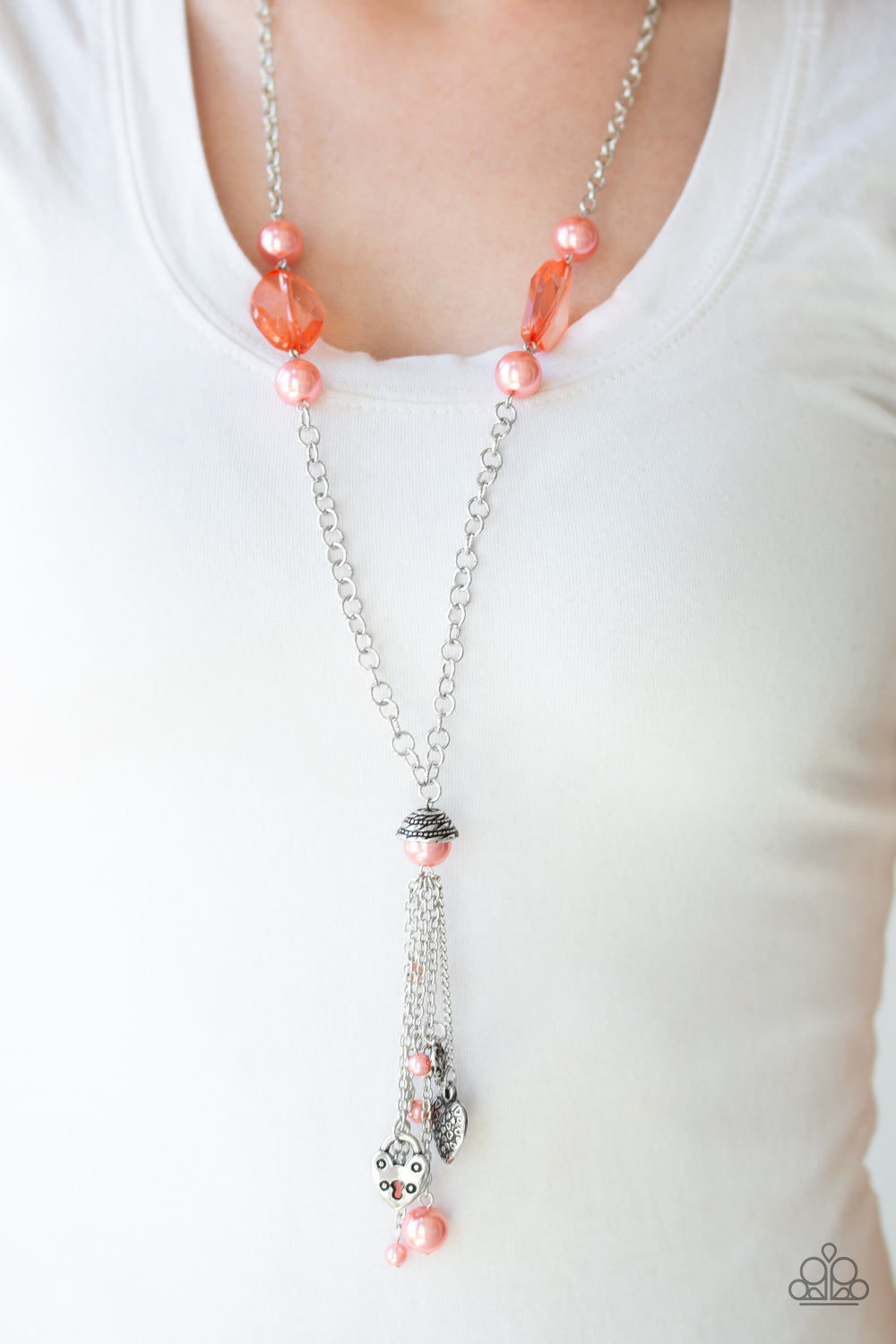 Heart Stopping Harmony - Orange Necklace - Paparazzi Accessories - Paparazzi Accessories