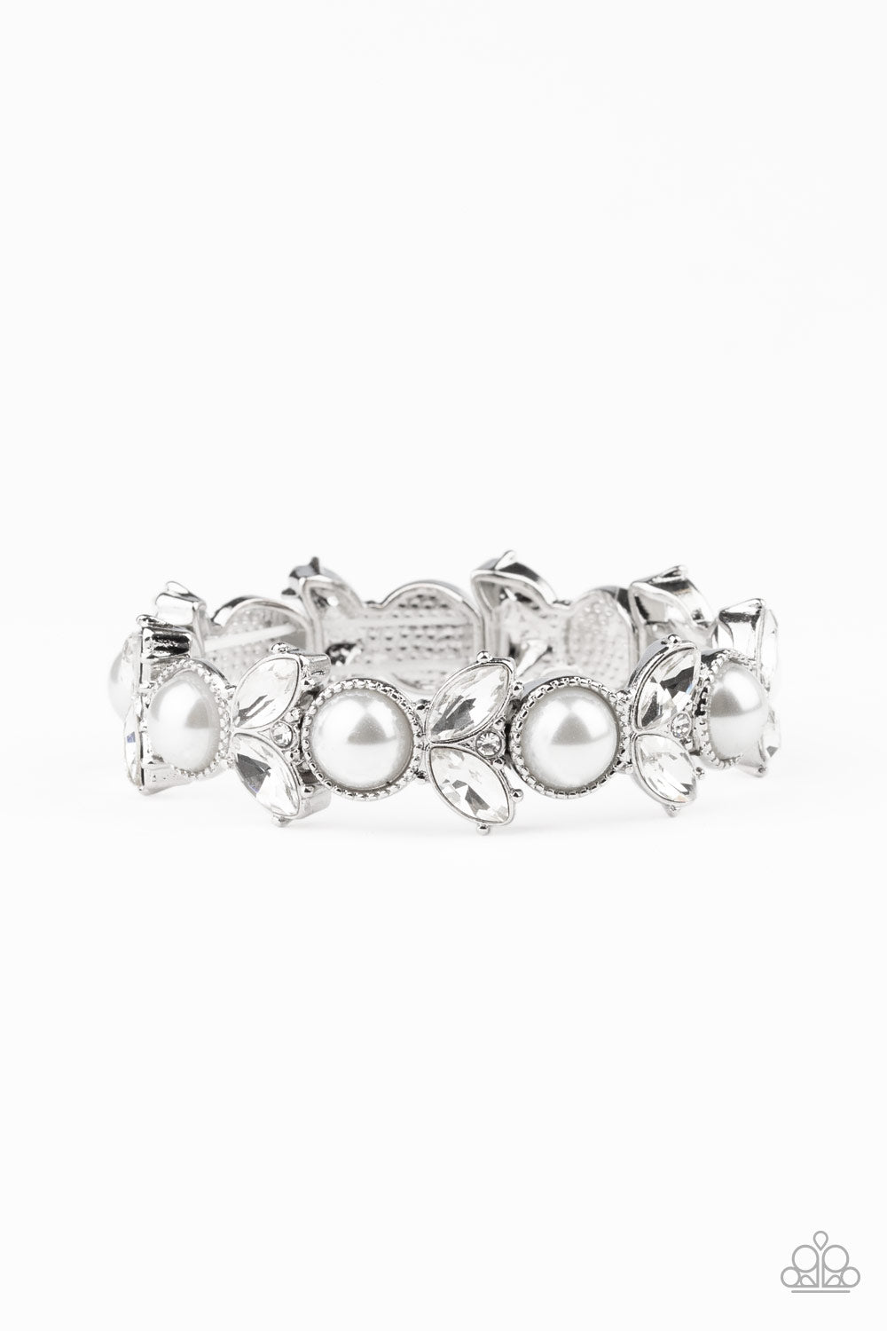 Opulent Oasis - White Bracelet - Paparazzi Accessories - Paparazzi Accessories