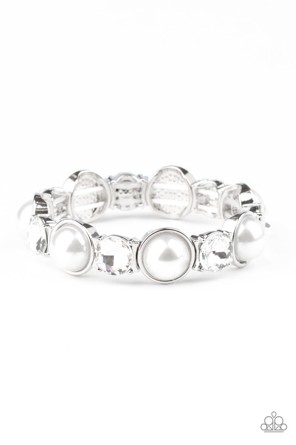 Elegant Entertainment - White Bracelet - Paparazzi Accessories - Paparazzi Accessories