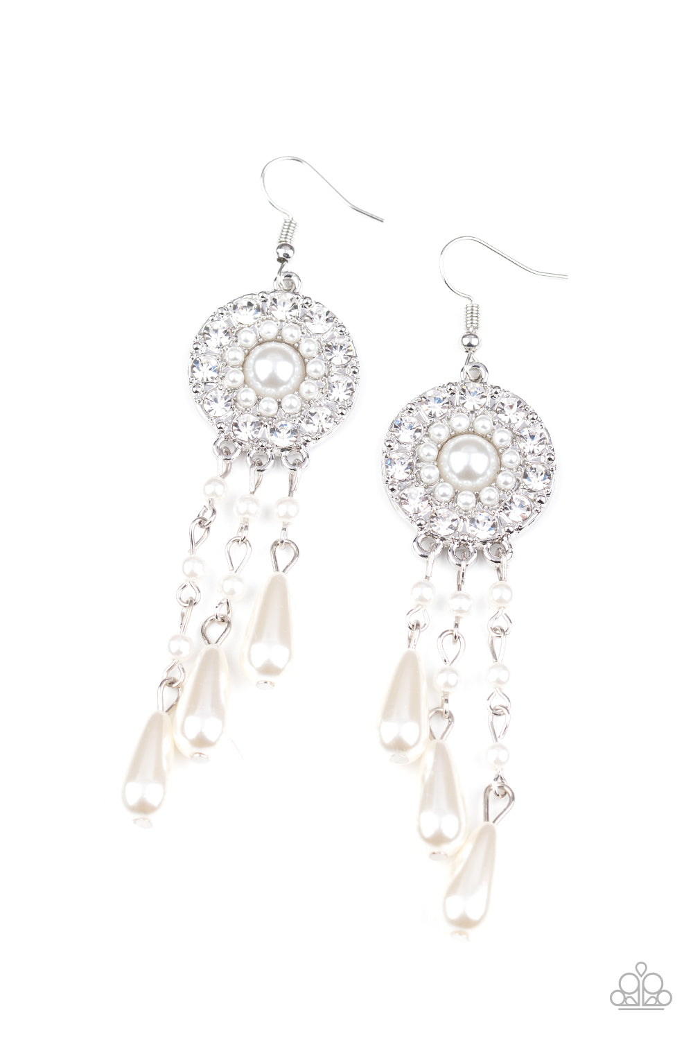 Dreams Can Come True - White Earrings - Paparazzi Accessories - Paparazzi Accessories