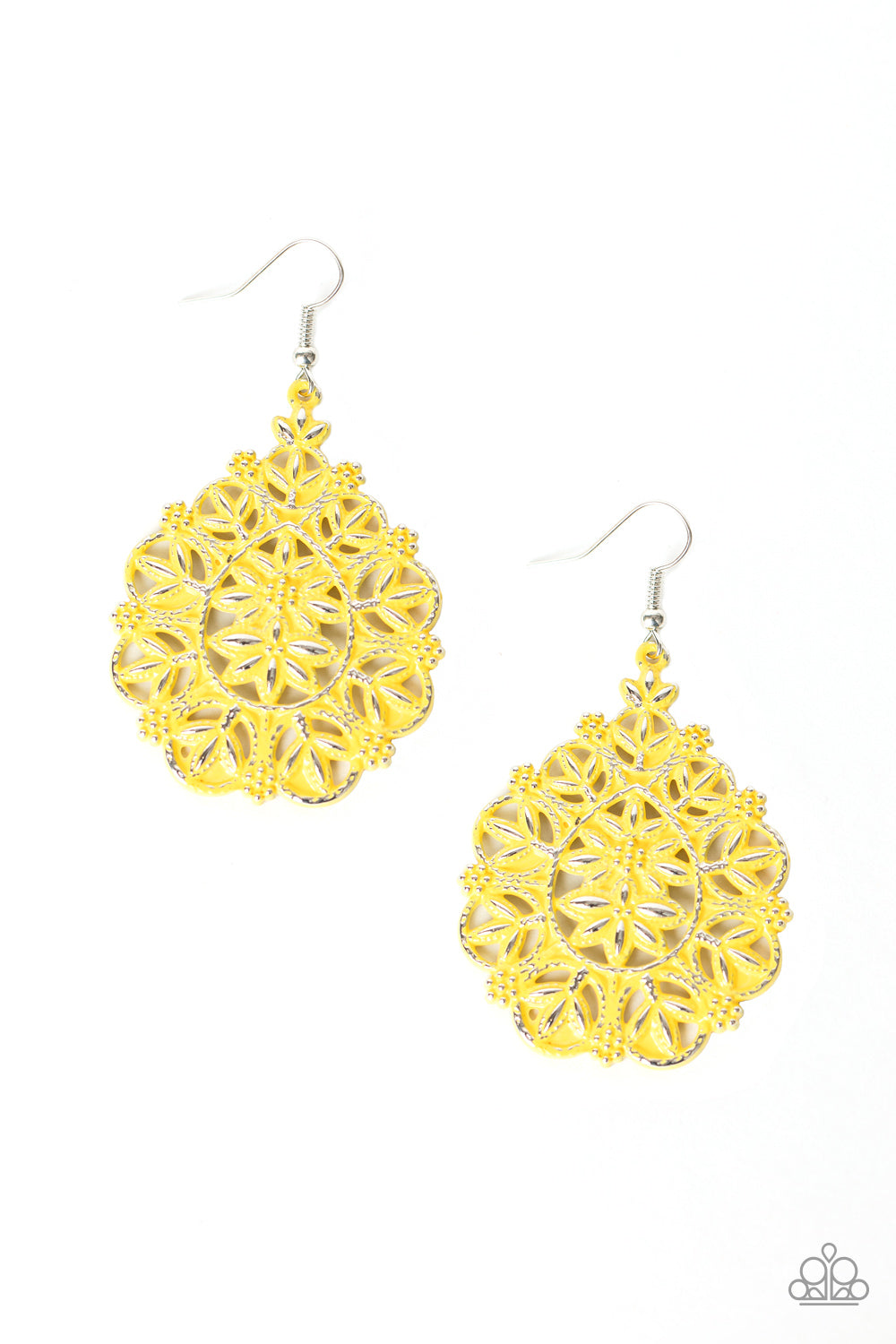 Floral Affair - Yellow Earring- Paparazzi Accessories - Paparazzi Accessories