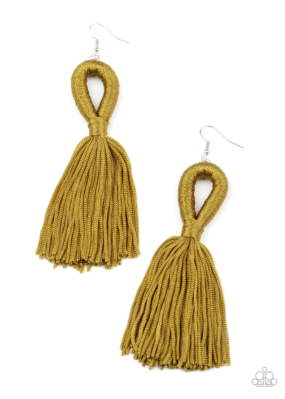 Tassels and Tiaras - Green Earring - Paparazzi Accessories - Paparazzi Accessories