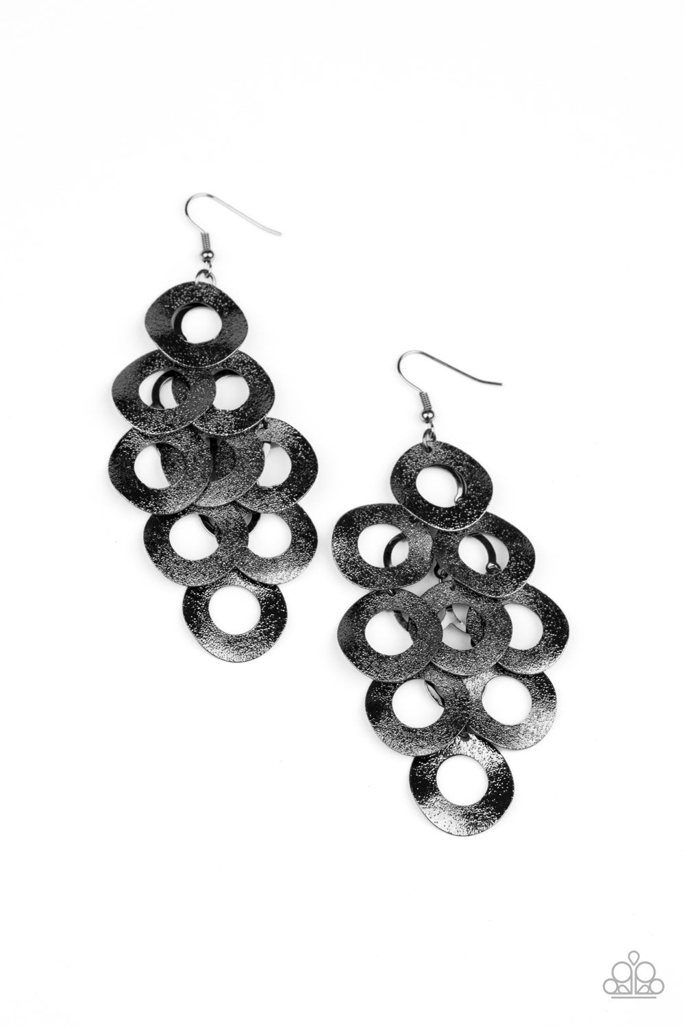 Scattered Shimmer - Black Earrings - Paparazzi Accessories - Paparazzi Accessories