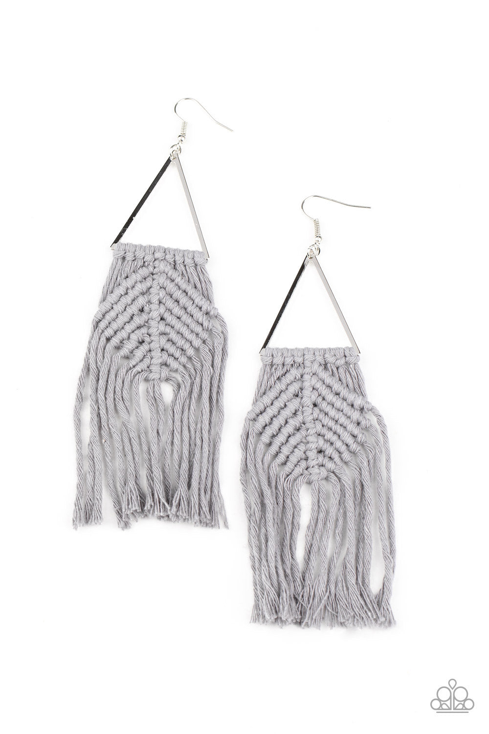 Macrame Jungle - Silver Earrings- Paparazzi Accessories - Paparazzi Accessories