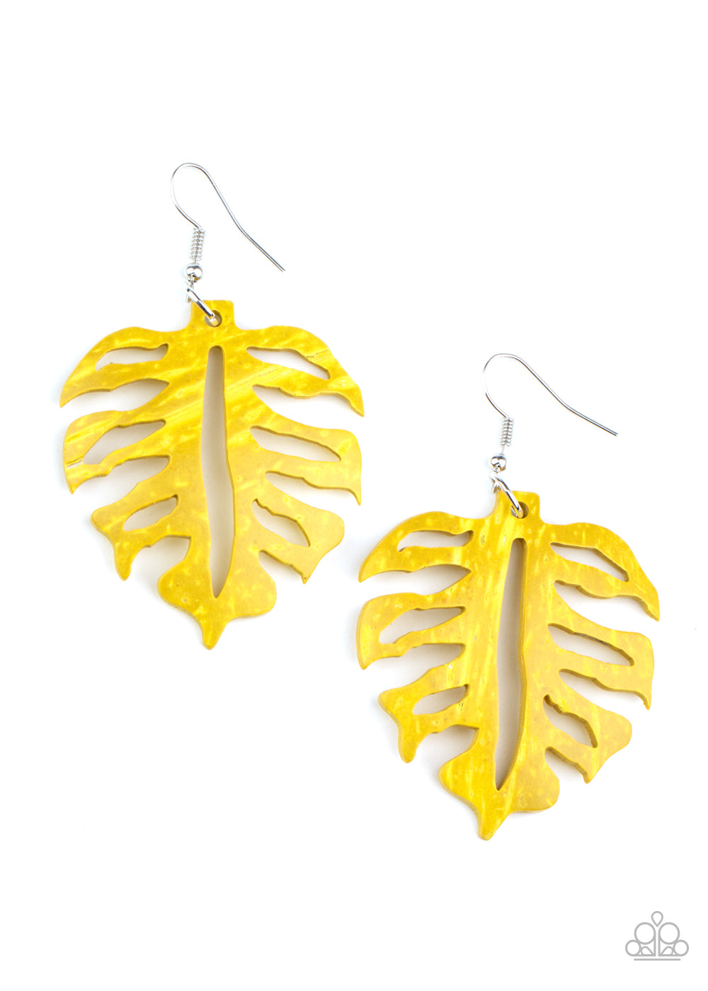 Shake Your PALMS PALMS - Yellow Earrings - Paparazzi Accessories - Paparazzi Accessories