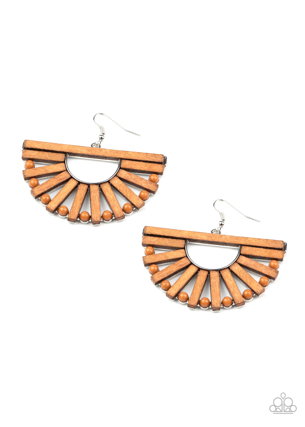Wooden Wonderland - Brown Earrings - Paparazzi Accessories - Paparazzi Accessories