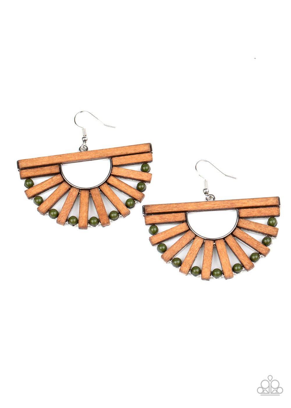 Wooden Wonderland - Green Earrings - Paparazzi Accessories - Paparazzi Accessories