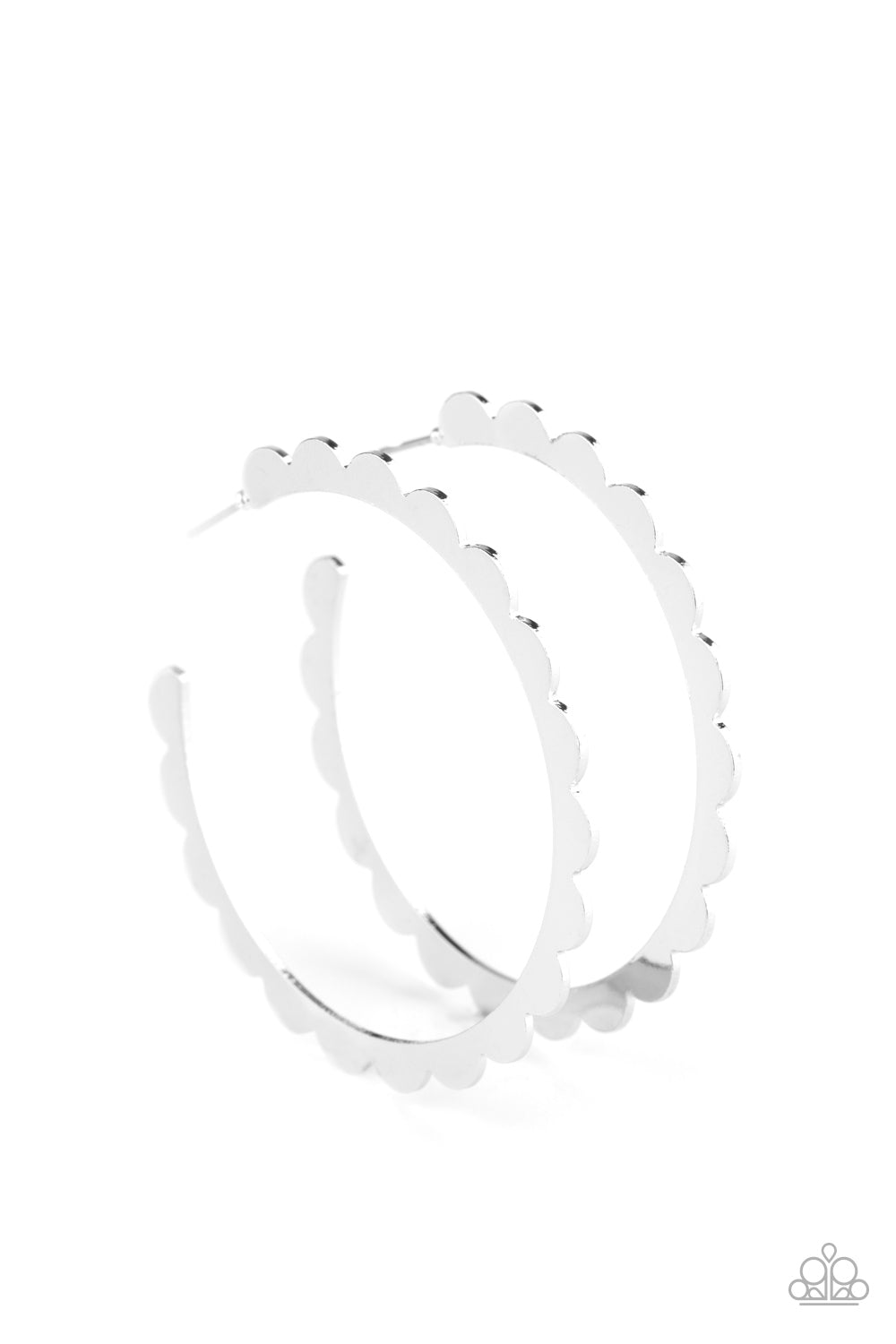Radiant Ridges - Silver Hoops - Paparazzi Accessories - Paparazzi Accessories