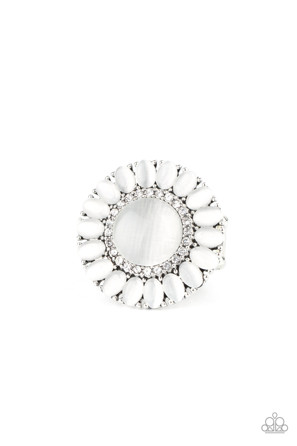 Elegantly Eden - White Ring - Paparazzi Accessories - Paparazzi Accessories