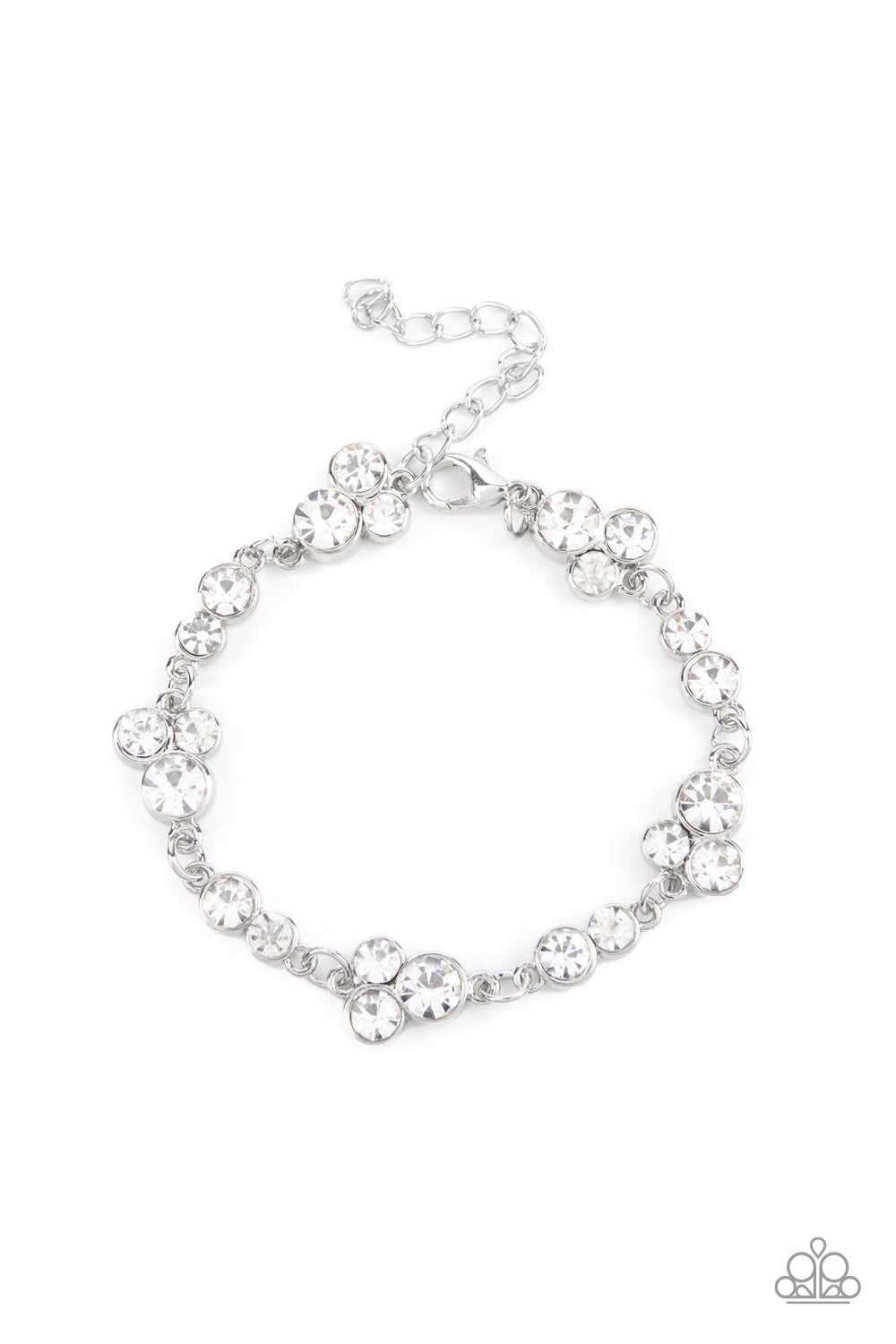Social GLISTENING - White Bracelet- Paparazzi Accessories - Paparazzi Accessories