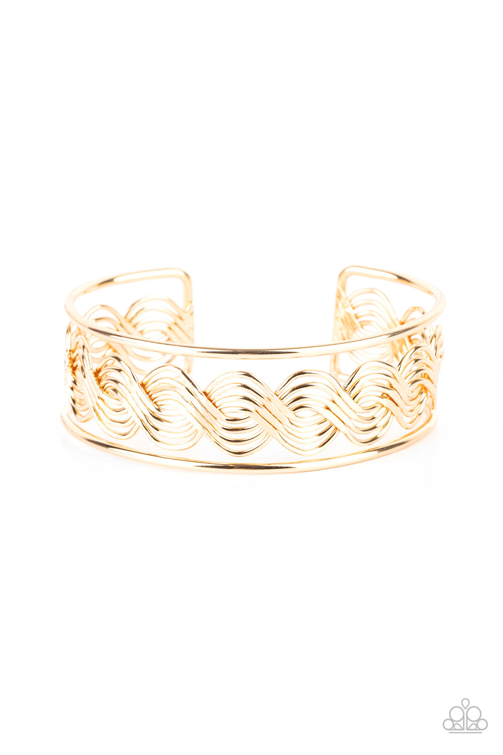 WEAVE An Impression - Gold Bracelet - Paparazzi Accessories - Paparazzi Accessories