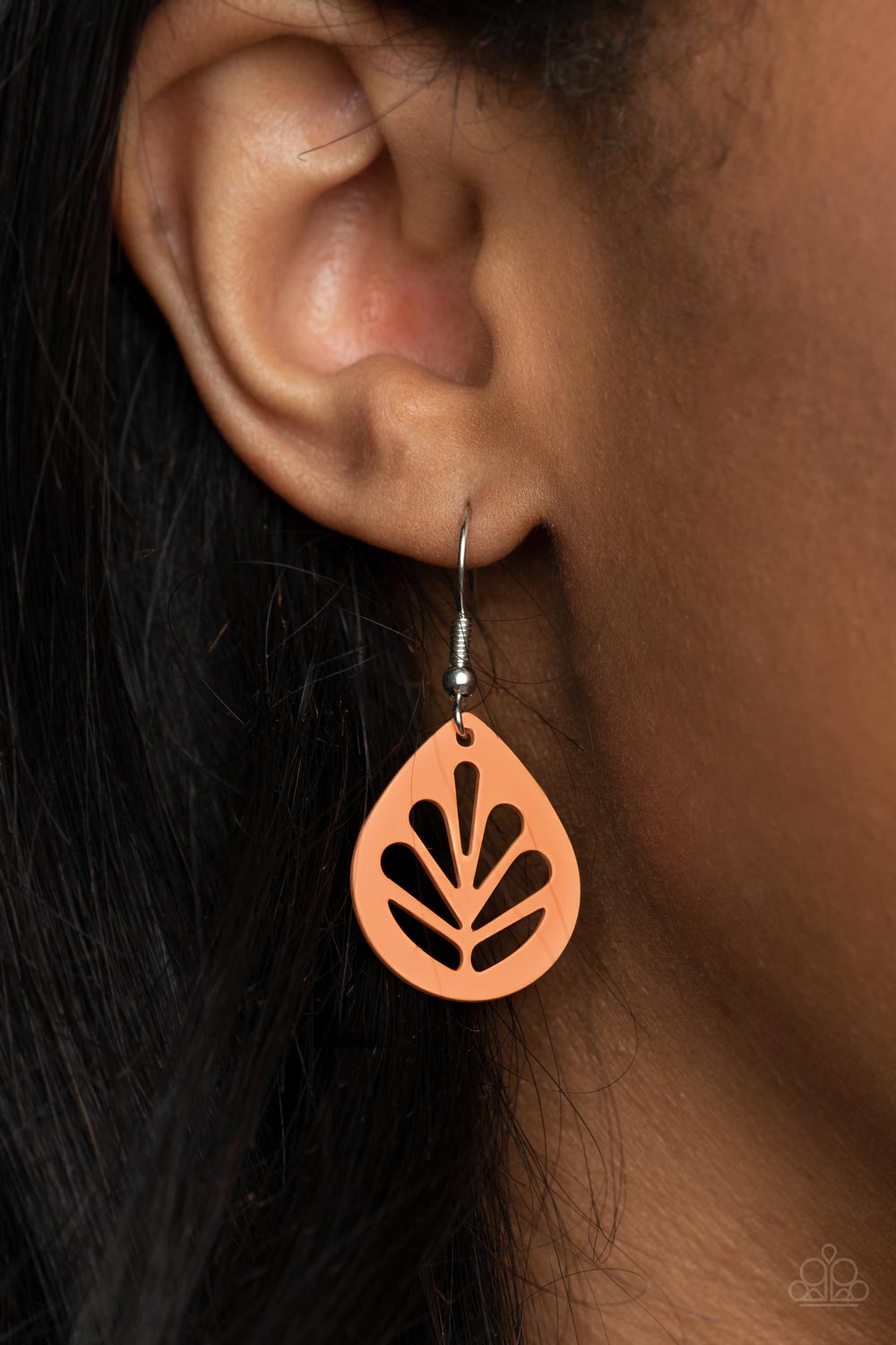 LEAF Yourself Wide Open - Orange Earrings- Paparazzi Accessories - Paparazzi Accessories