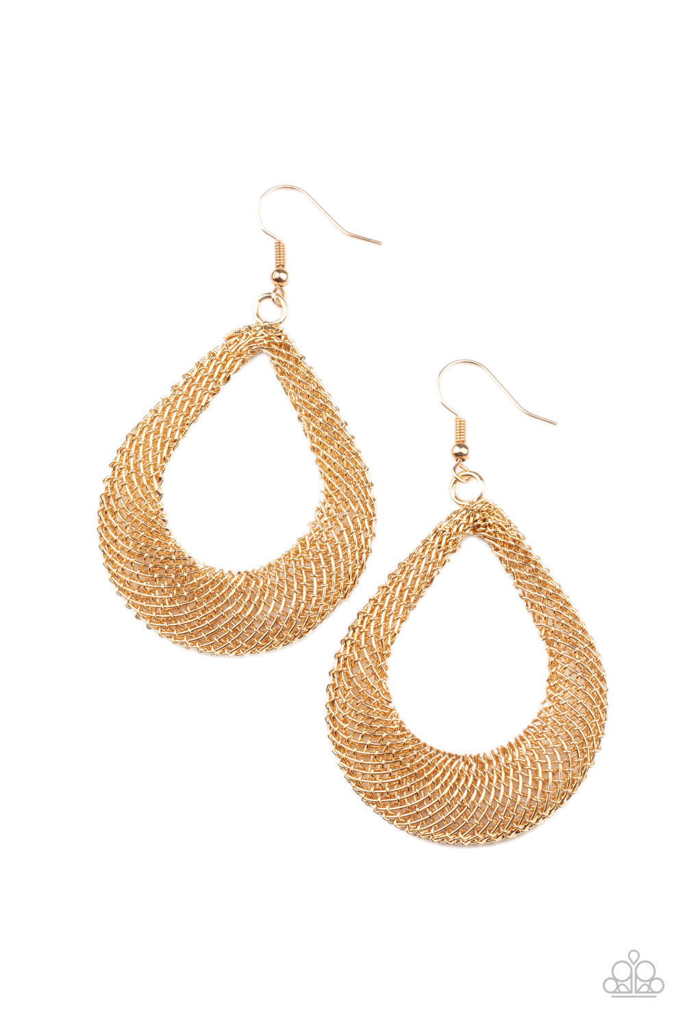 A Hot MESH - Gold Earrings - Paparazzi Accessories - Paparazzi Accessories