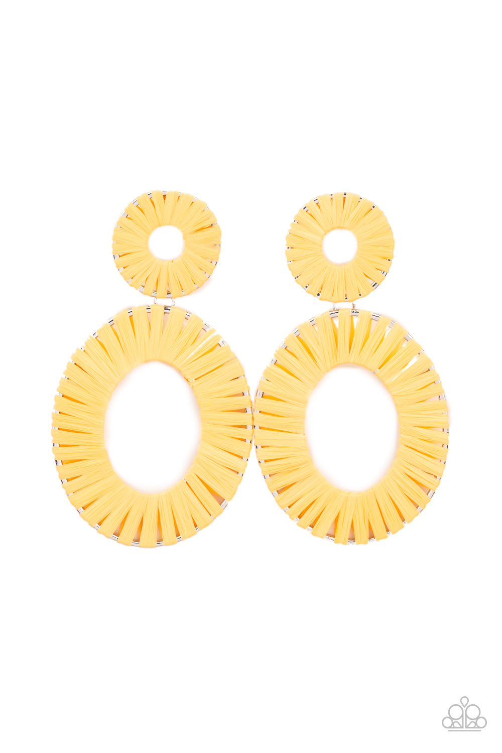 Foxy Flamenco - Yellow Earrings - Paparazzi Accessories - Paparazzi Accessories
