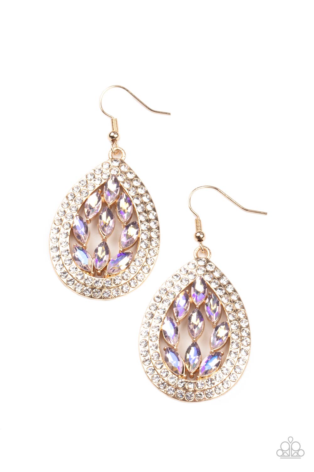 Encased Elegance - Gold Earrings - Paparazzi Accessories - Paparazzi Accessories