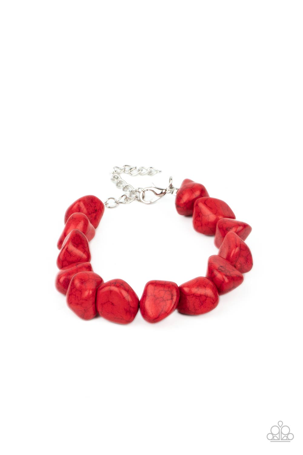 Prehistoric Paradise - Red Bracelet- Paparazzi Accessories - Paparazzi Accessories