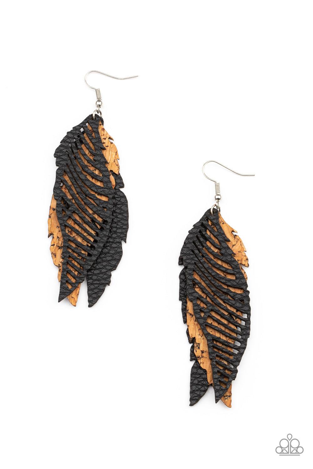 WINGING Off The Hook - Black Earrings - Paparazzi Accessories - Paparazzi Accessories