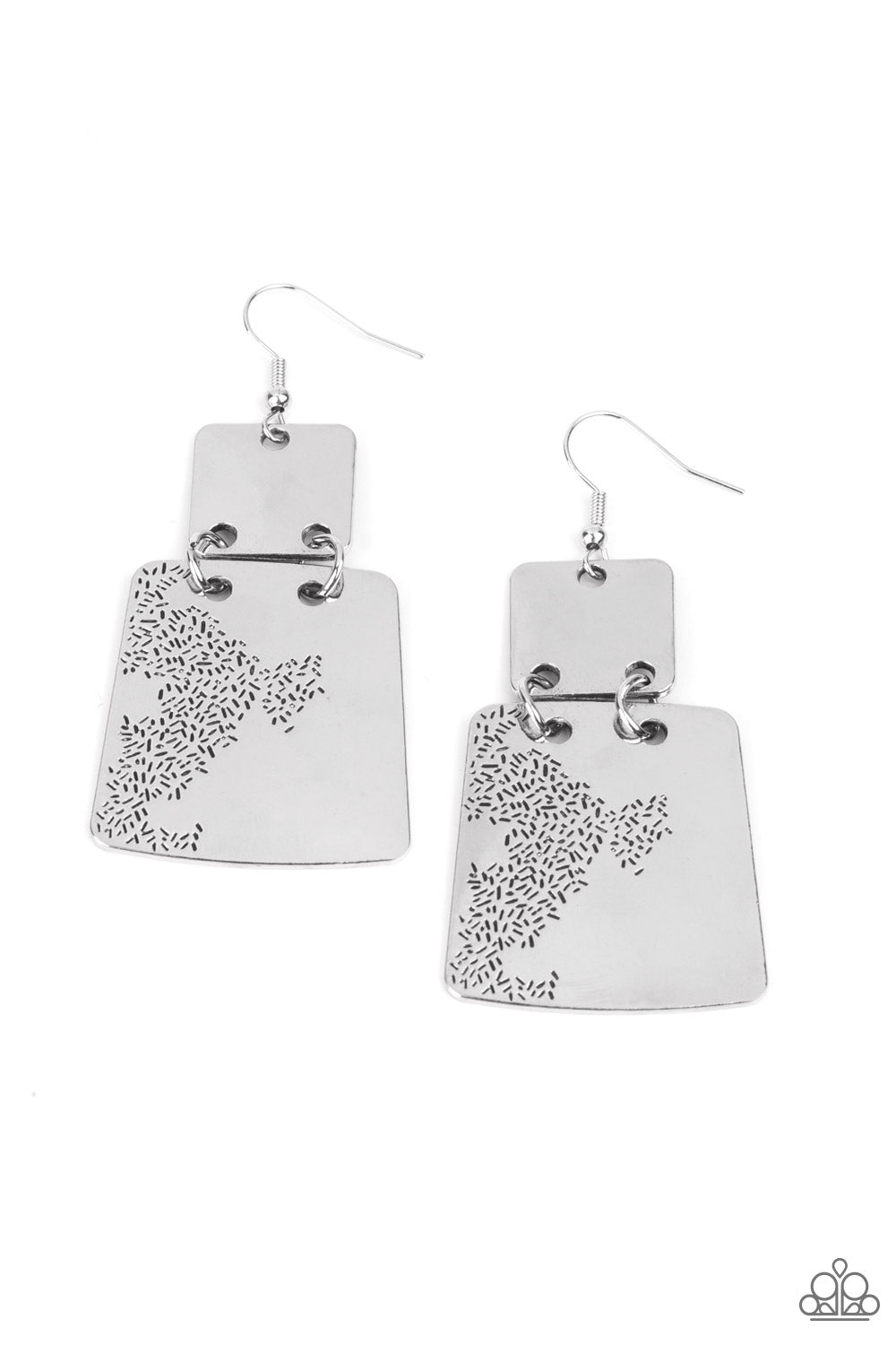 Tagging Along - Silver Earrings - Paparazzi Accessories - Paparazzi Accessories