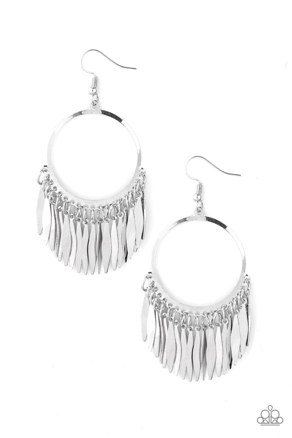 Radiant Chimes - Silver Earrings - Paparazzi Accessories - Paparazzi Accessories