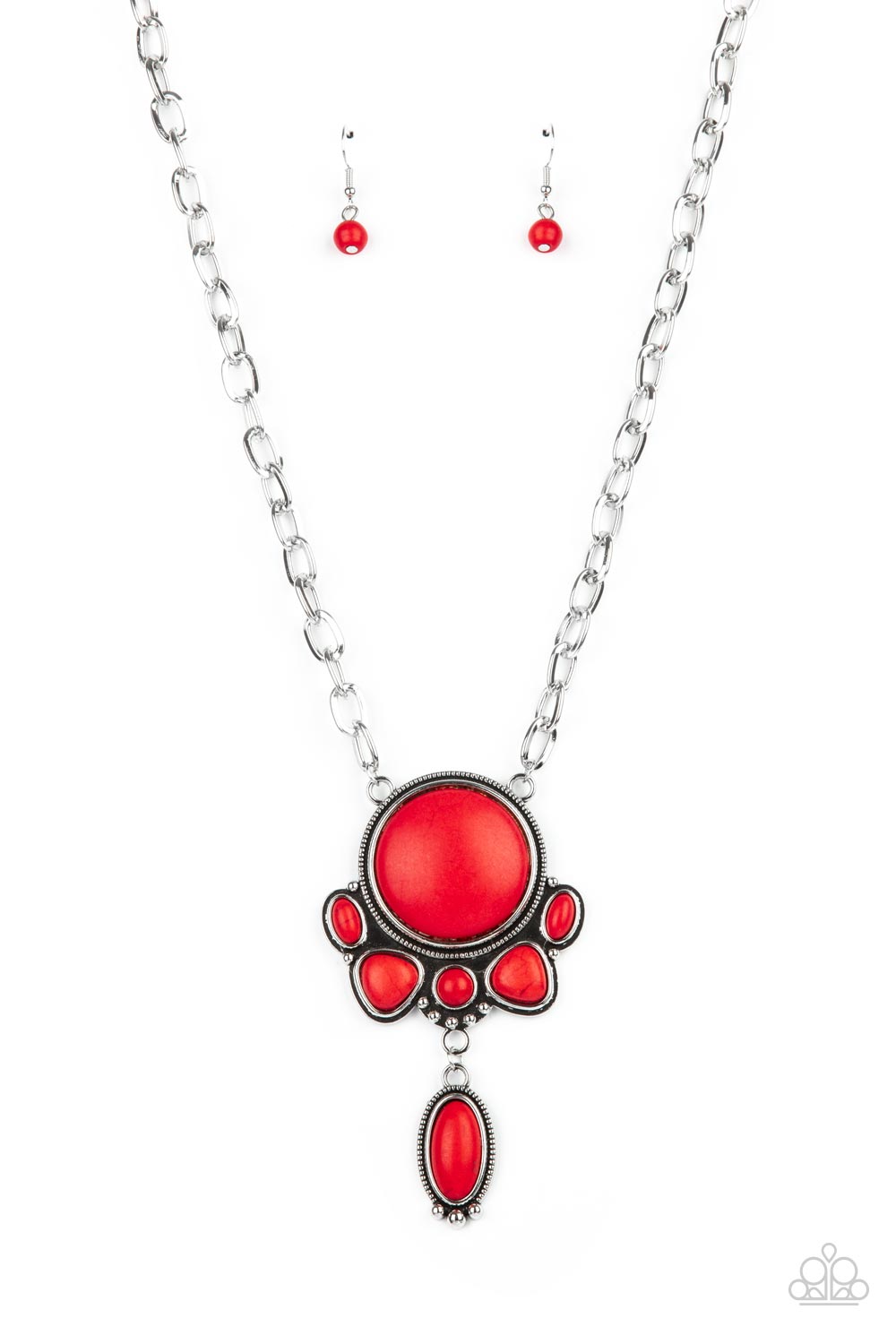 Geographically Gorgeous - Red Necklace -Paparazzi Accessories - Paparazzi Accessories