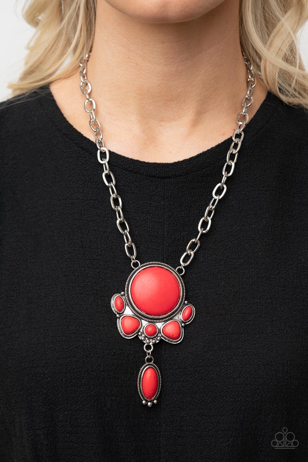 Geographically Gorgeous - Red Necklace -Paparazzi Accessories - Paparazzi Accessories