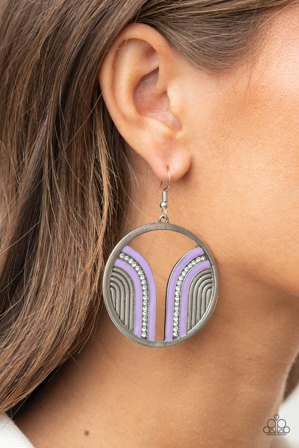 Delightfully Deco - Purple Earrings- Paparazzi Accessories - Paparazzi Accessories