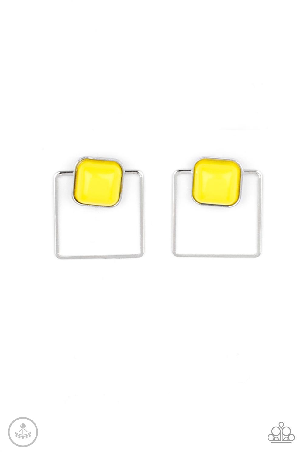 FLAIR and Square - Yellow Earrings - Paparazzi Accessories - Paparazzi Accessories