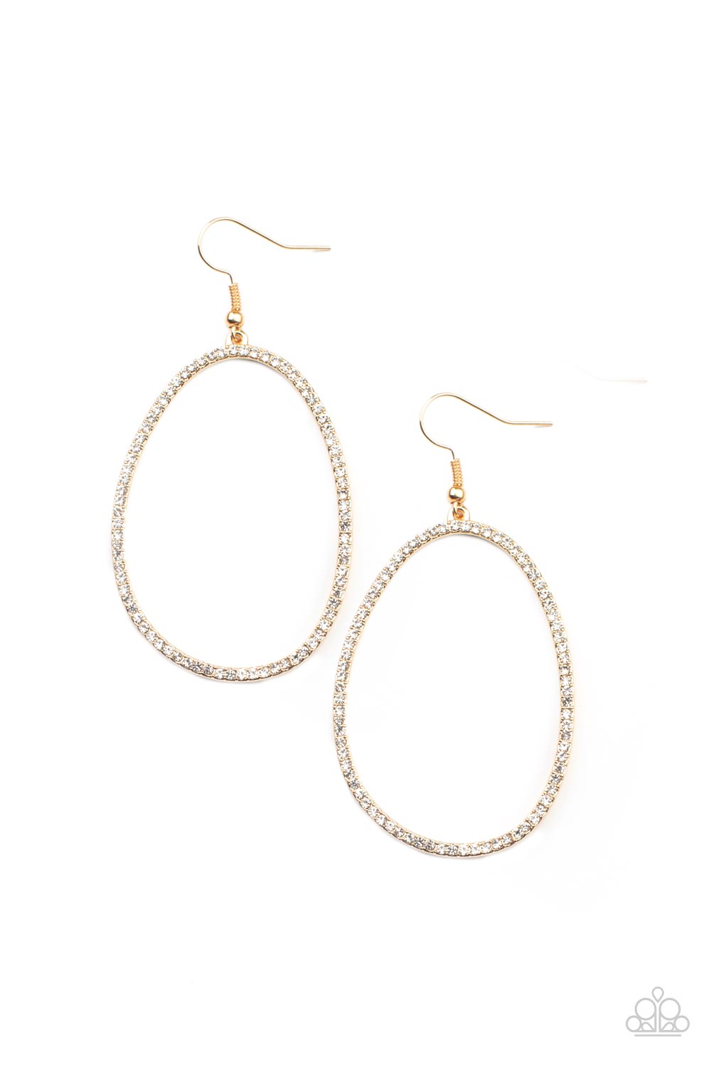 OVAL-ruled! - Gold Earrings - Paparazzi Accessories